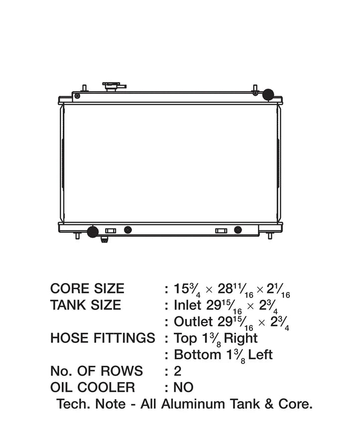 03-06 Nissan 350Z (DE Engine) High-Performance All-Aluminum Radiator