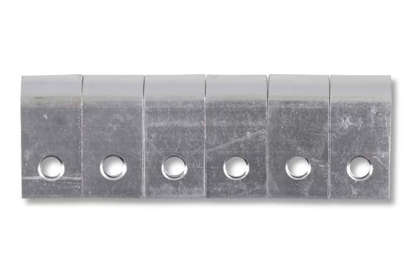 Earl's Line Clamp, 3/16", Package Of 6, Polished Front View Silver