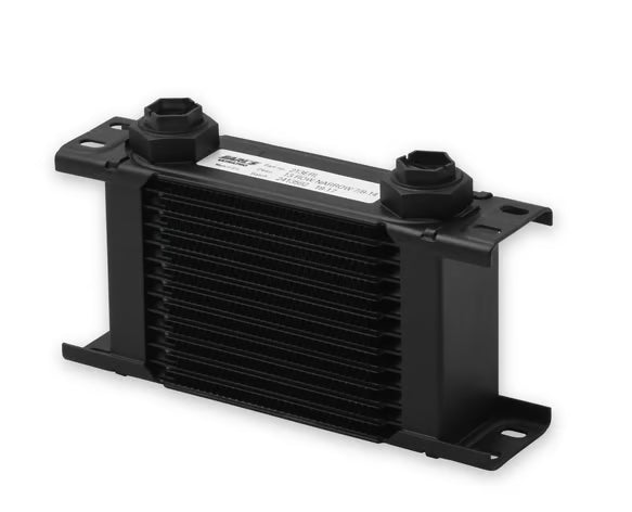 Earl's UltraPro Oil Cooler - Black - 13 Rows - Narrow Cooler Front View Black
