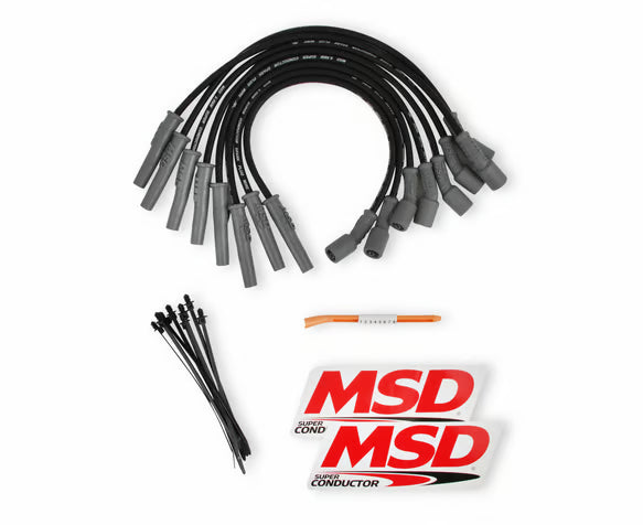 MSD Ford Raptor 6.2L V8 Black Wire Set Front View Black