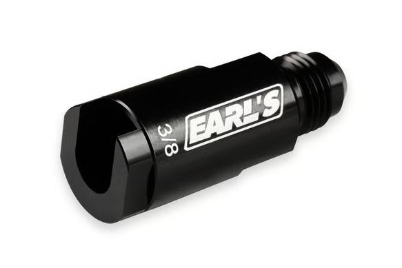 Earl's O.E. Fuel Line EFI Quick Connect -6 AN to 3/8" OEM Fuel Tube Front View Black