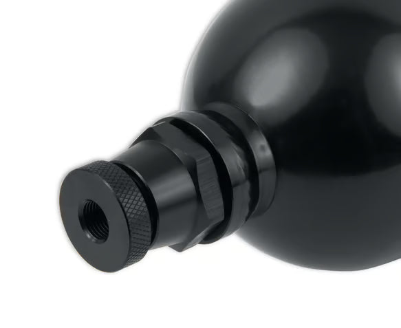 Earl's Polished w/ Billet Filter, Drain Valve, -12 AN O-Ring Port (inlet) & Mounting Brackets. 1/8" NPT on Drain Valve for Optional Remote Outlet Hose Front View Black