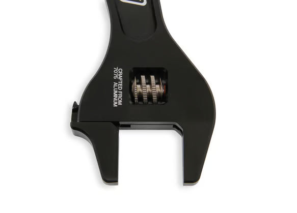 Earl's Aluminum Adjustable AN Wrench - fits -3 to -12 AN Sizes Front View Black