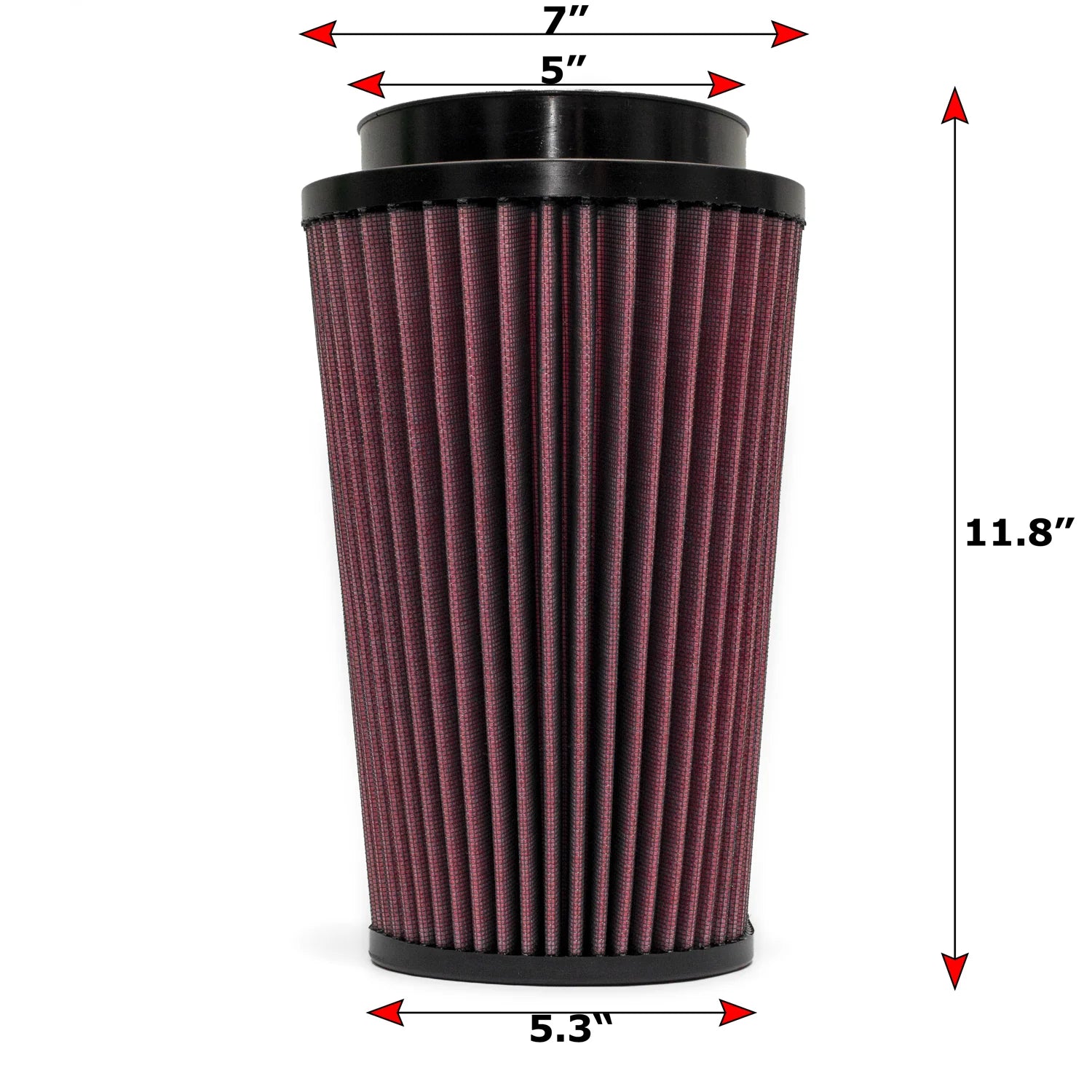 Air Filter Element Oiled or Dry Filter Front View Red