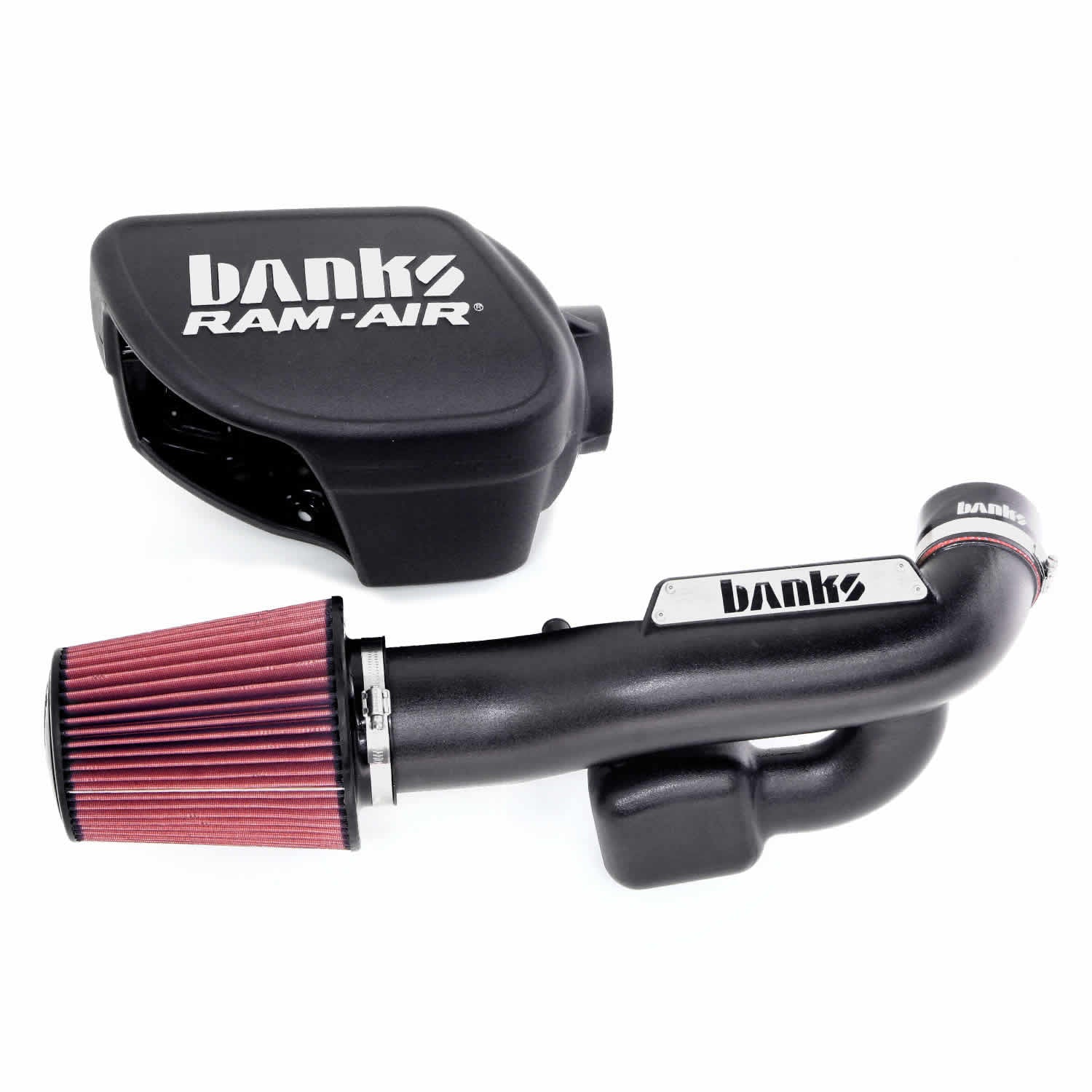 Ram-Air® Oiled or Dry Filter, Cold Air Intake System Front View Red