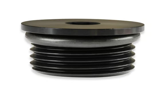 Earl's -12 AN Port Plug w/ O-Ring Seal, Black Anodized Aluminum Front View Black