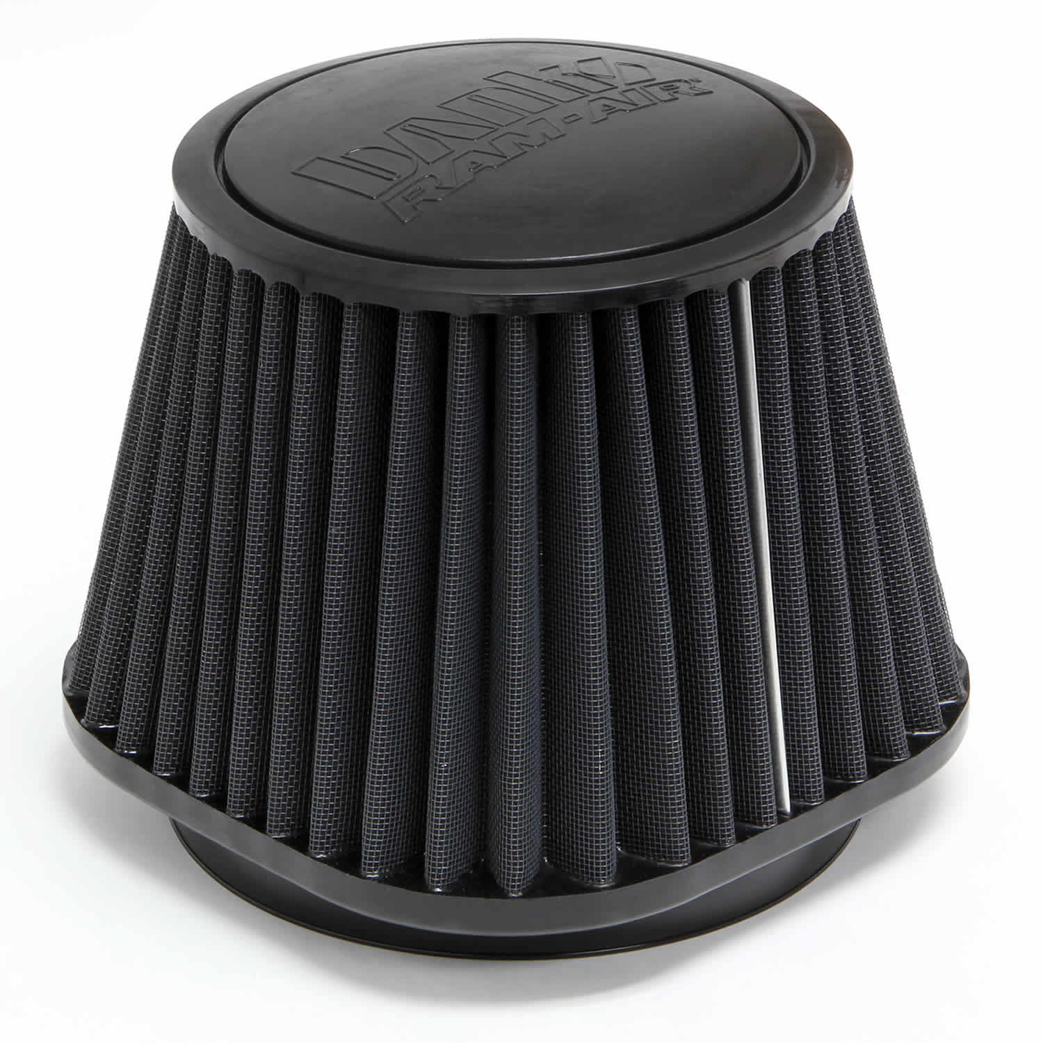 Air Filter Element Oiled or Dry Filter Front View Black