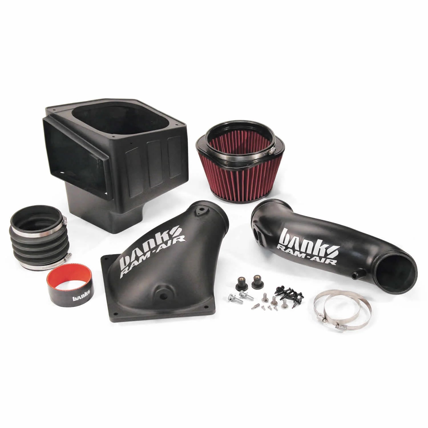 Ram-Air® Oiled or Dry Filter, Cold Air Intake System Front View Red