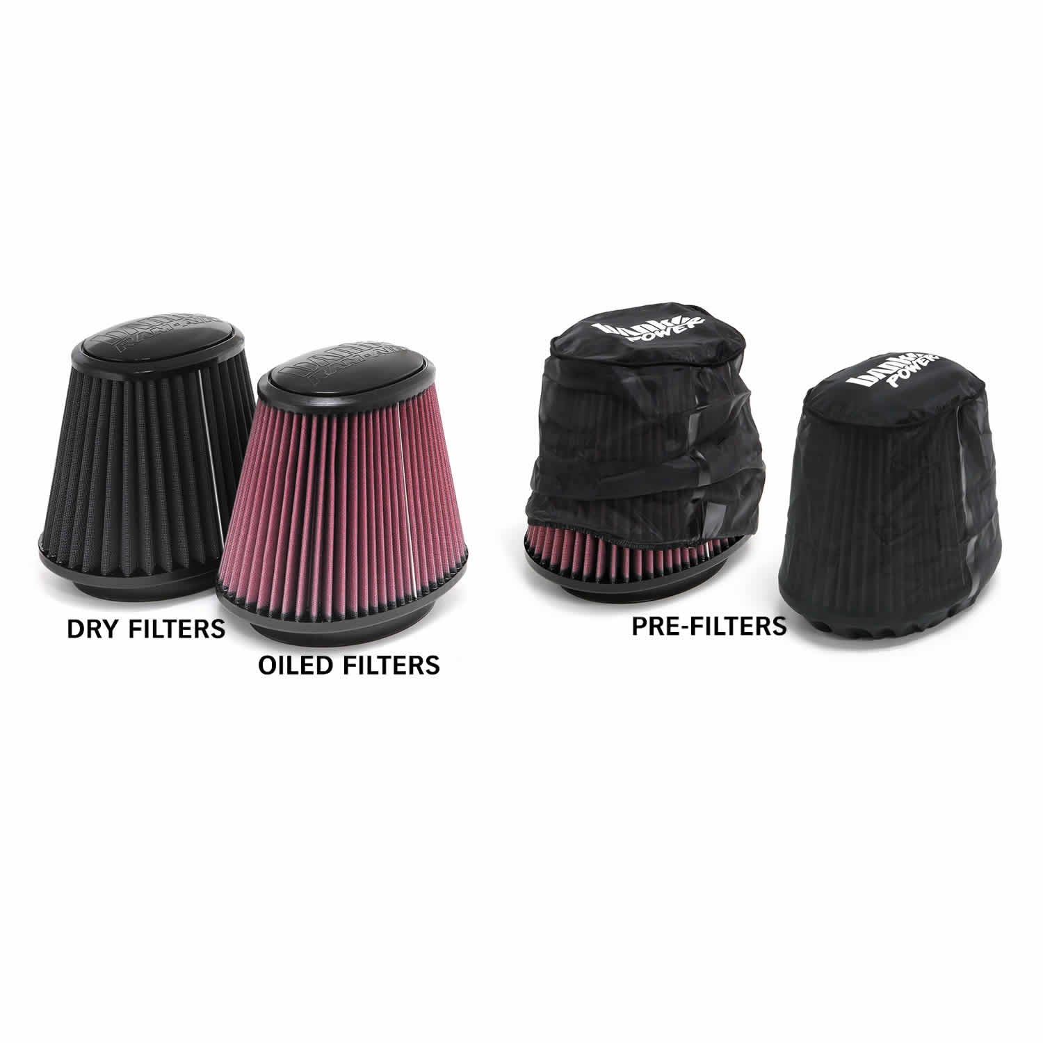 Ram-Air® Oiled or Dry Filter, Cold Air Intake System Front View