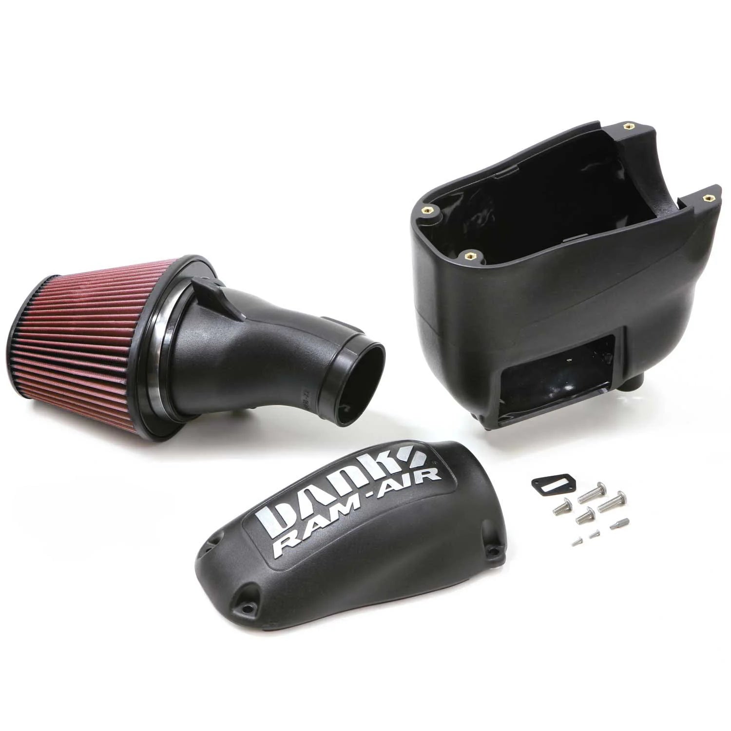 Ram-Air® Oiled or Dry Filter, Cold Air Intake System Front View Red