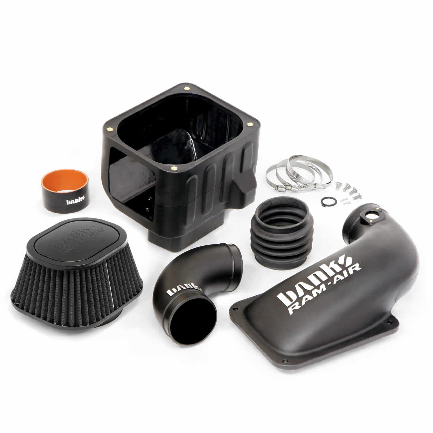 Banks Ram-Air® Oiled or Dry Filter, Cold Air Intake System Front View Grey