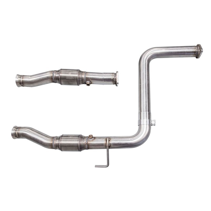1-7/8" Stainless Headers & GREEN Catted OEM Conn. 2008-2015 Toyota Tundra 5.7L. Front View