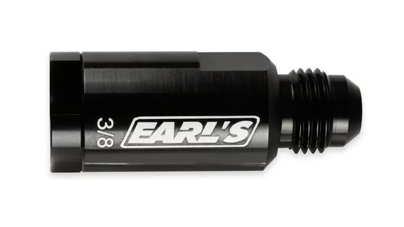 Earl's O.E. Fuel Line EFI Quick Connect -6 AN to 3/8" OEM Fuel Tube Front View Black