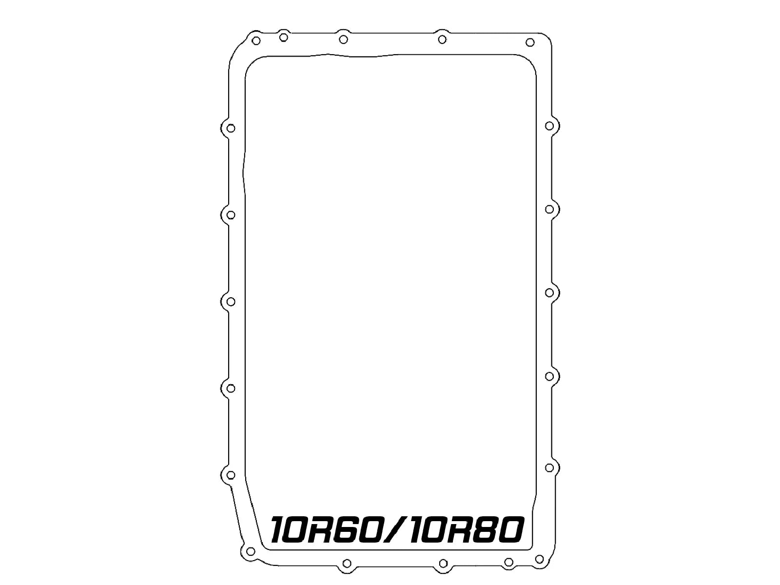 Technical drawing of a mechanical gasket with '10R60/10R80' text on a white background