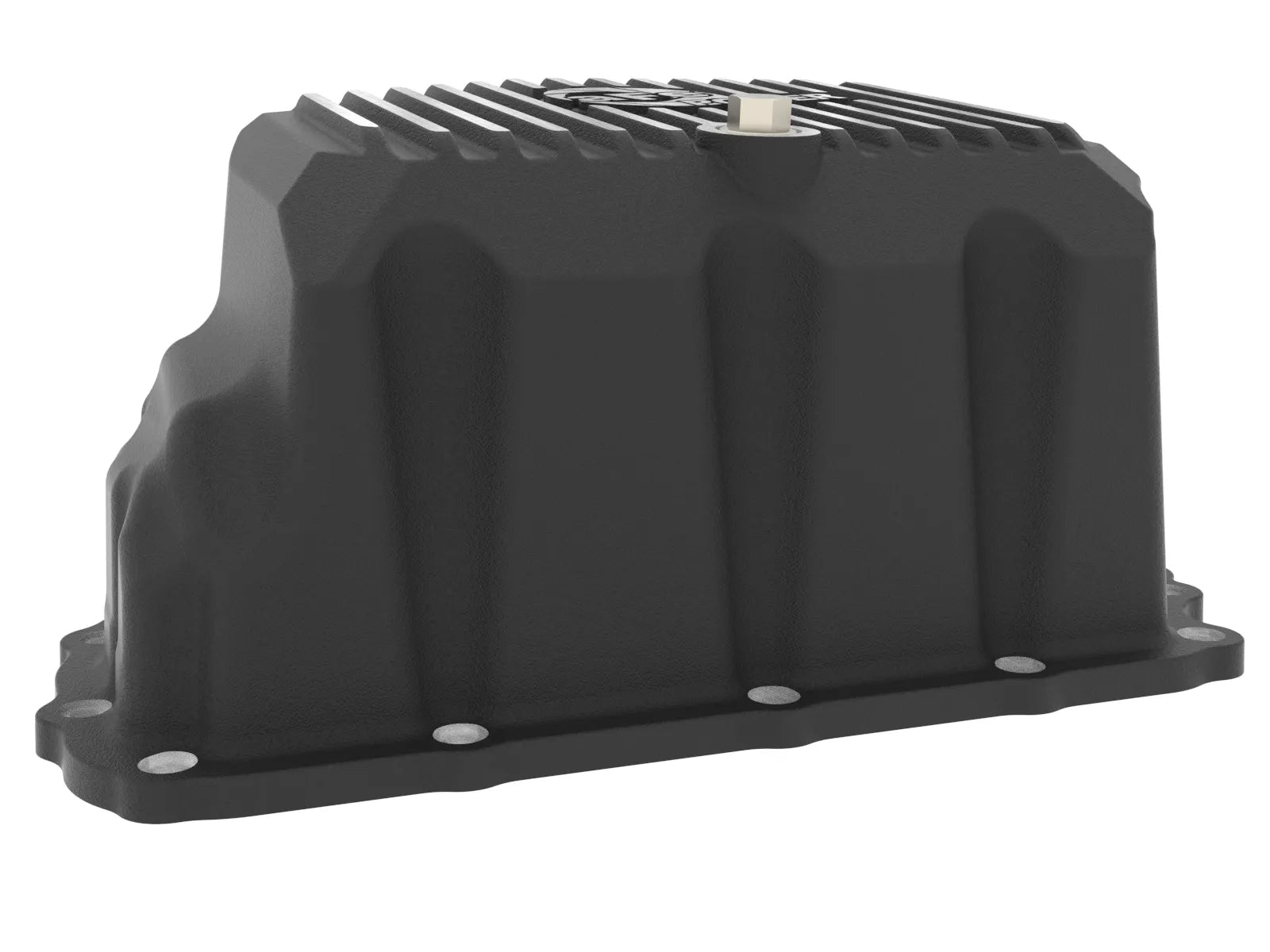 aFe POWER Pro Series Engine Oil Pan Black w/ Machined Fins GM Diesel Trucks 20-25 V8-6.6L (td) L5P Side View Black