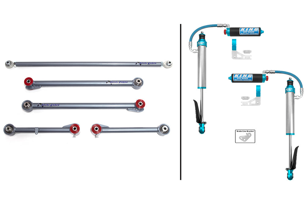 REAR LINKS W/ KING 2.5 INCH DIAMETER SHOCKS - 6TH GEN 4RUNNER Front View