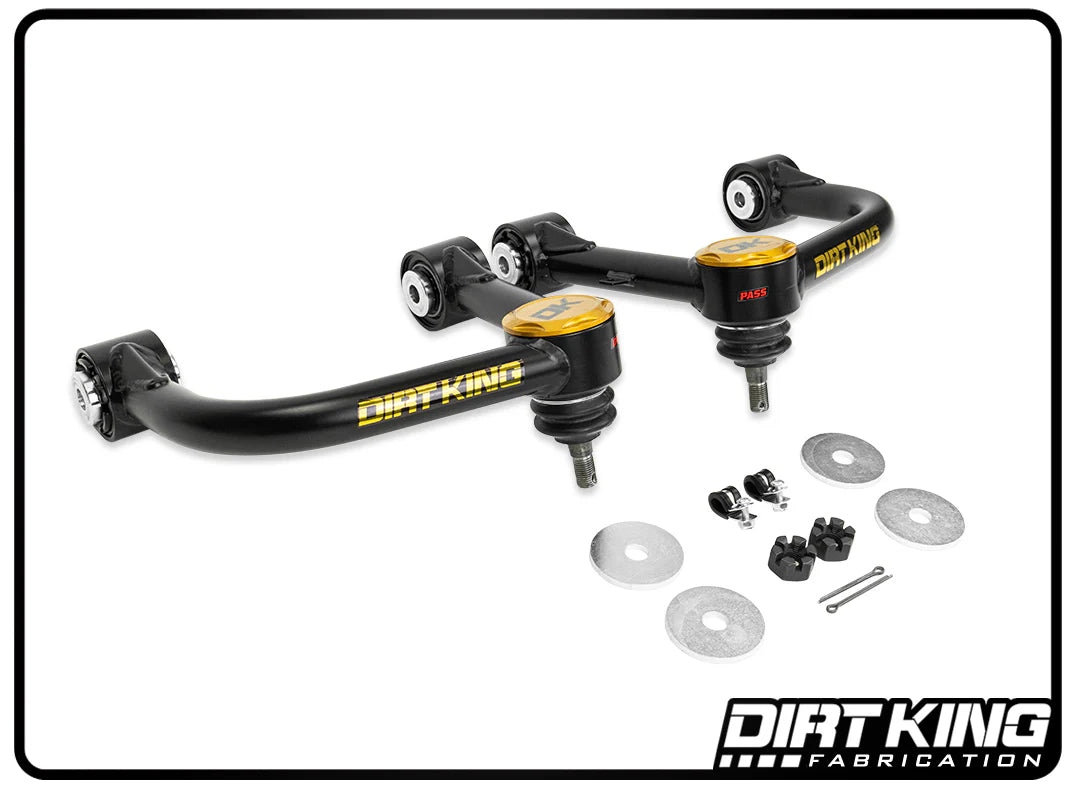 '05-23 Tacoma Dirt King 4130 Balljoint Upper Control Arm Kit Display of Included Parts