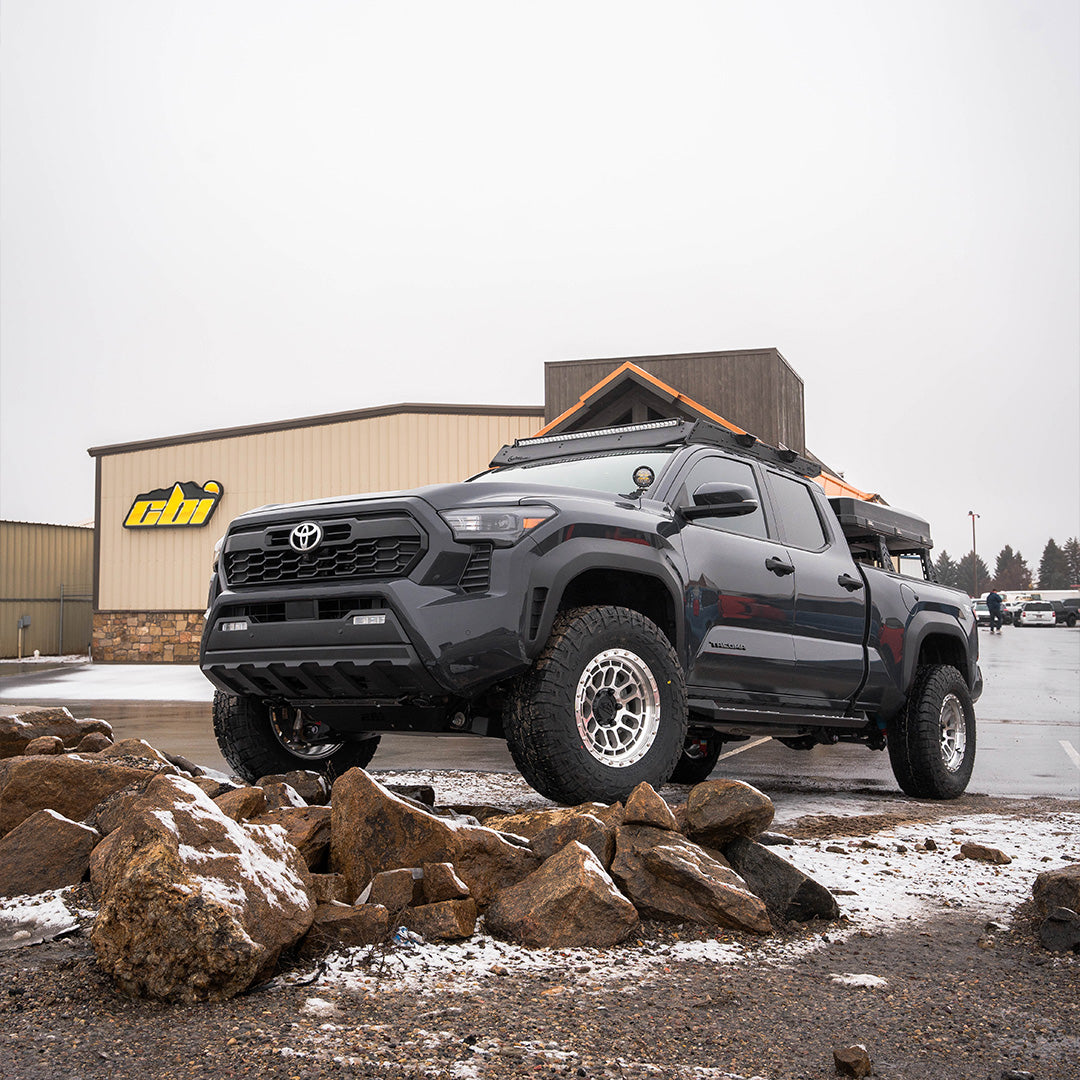 '24+ Toyota Tacoma Front Skid Plate Display on Vehicle 