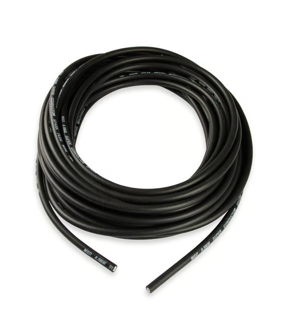 Super Conductor Spark Plug Wire, Black 8.5mm, 50 Ft Front View Black