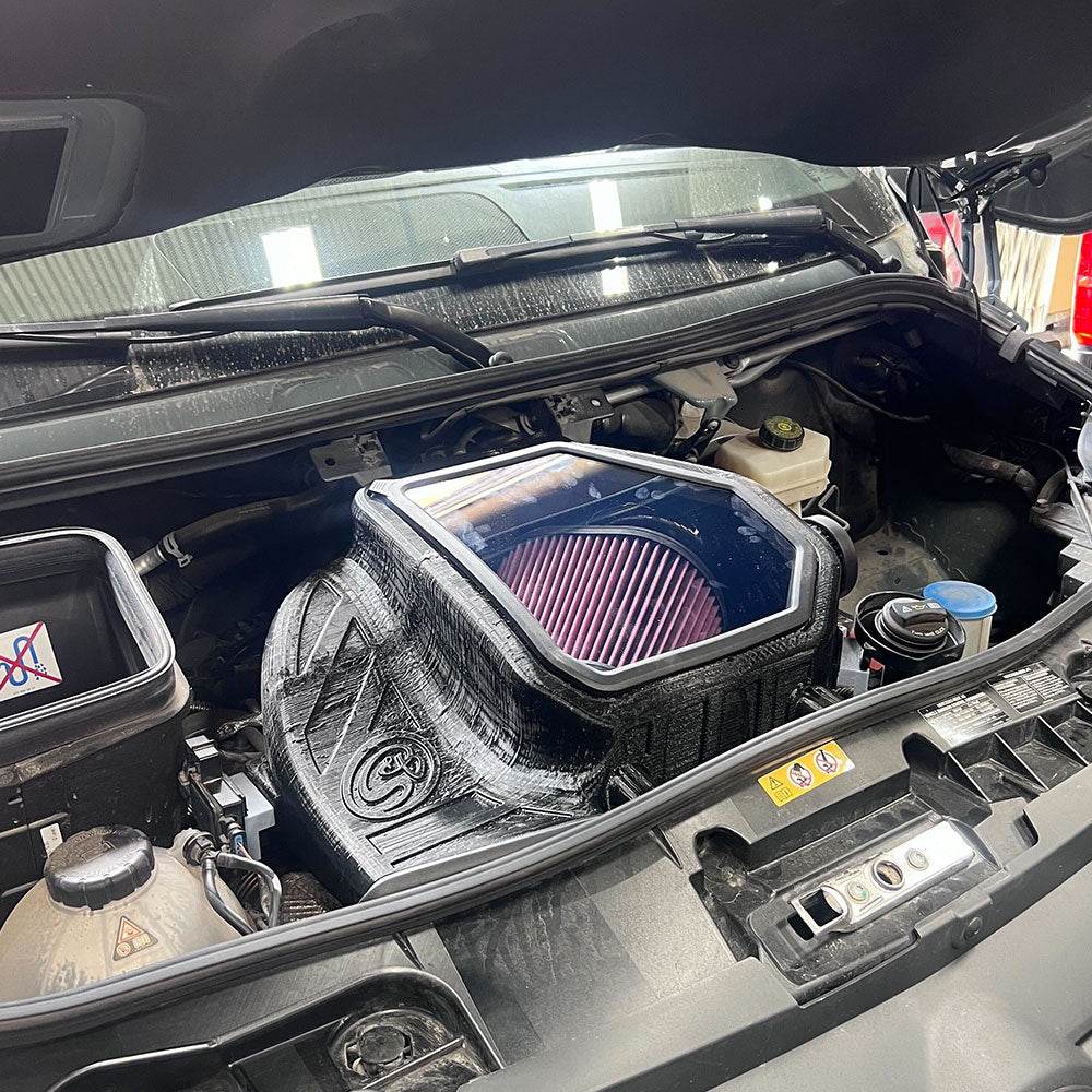 Cold Air Intake For 2023-2025 Mercedes Sprinter 2.0L, Diesel Front View Red