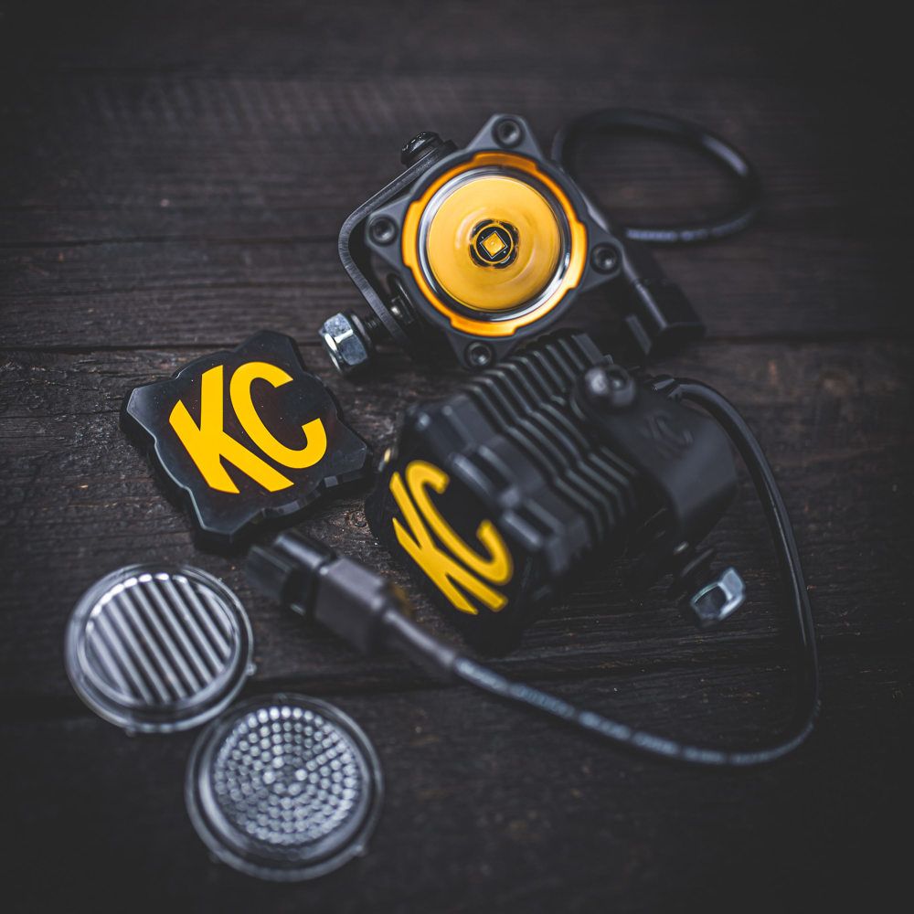 KC HiLites FLEX ERA 1 | Light Cover - Black / Yellow KC Logo