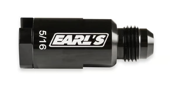 Earl's -6 AN to 5/16" OE (Original Equipment) Fuel Tube Front View Black