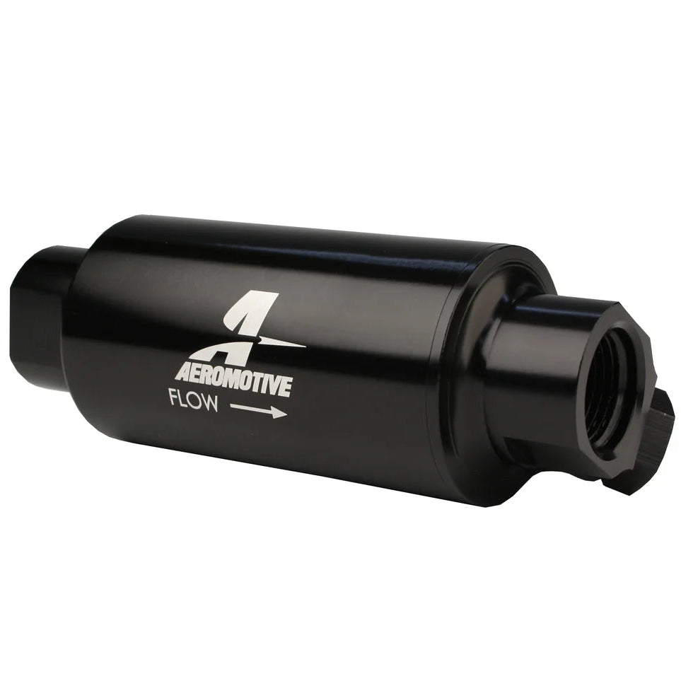 10 Micro Black Dual Outlet Oil/Fuel Filter with ORB-10 Ports