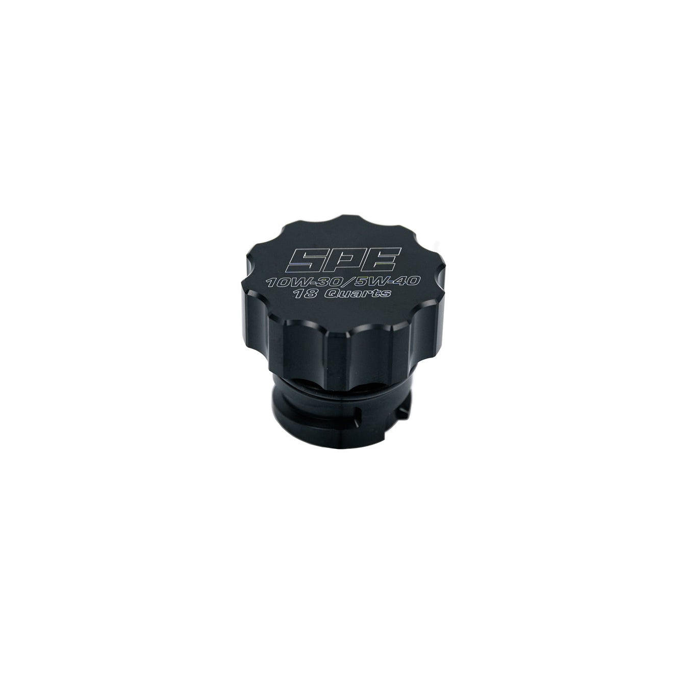 SPE Motorsport 2023+ 6.7L Powerstroke 18-Quart Billet Oil Cap Front View