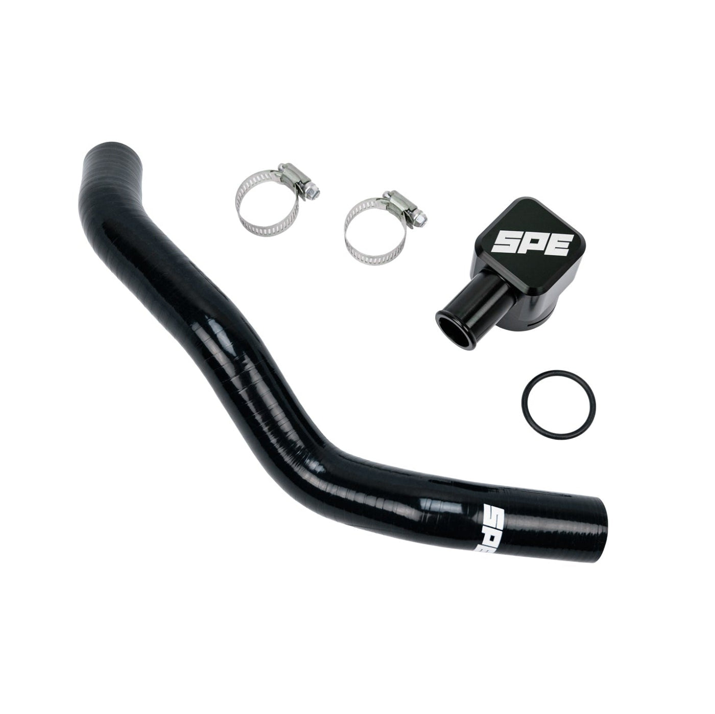 SPE Motorsport 2011-2019 6.7L Powerstroke Degas Bottle Hose & Adapter Kit Front View