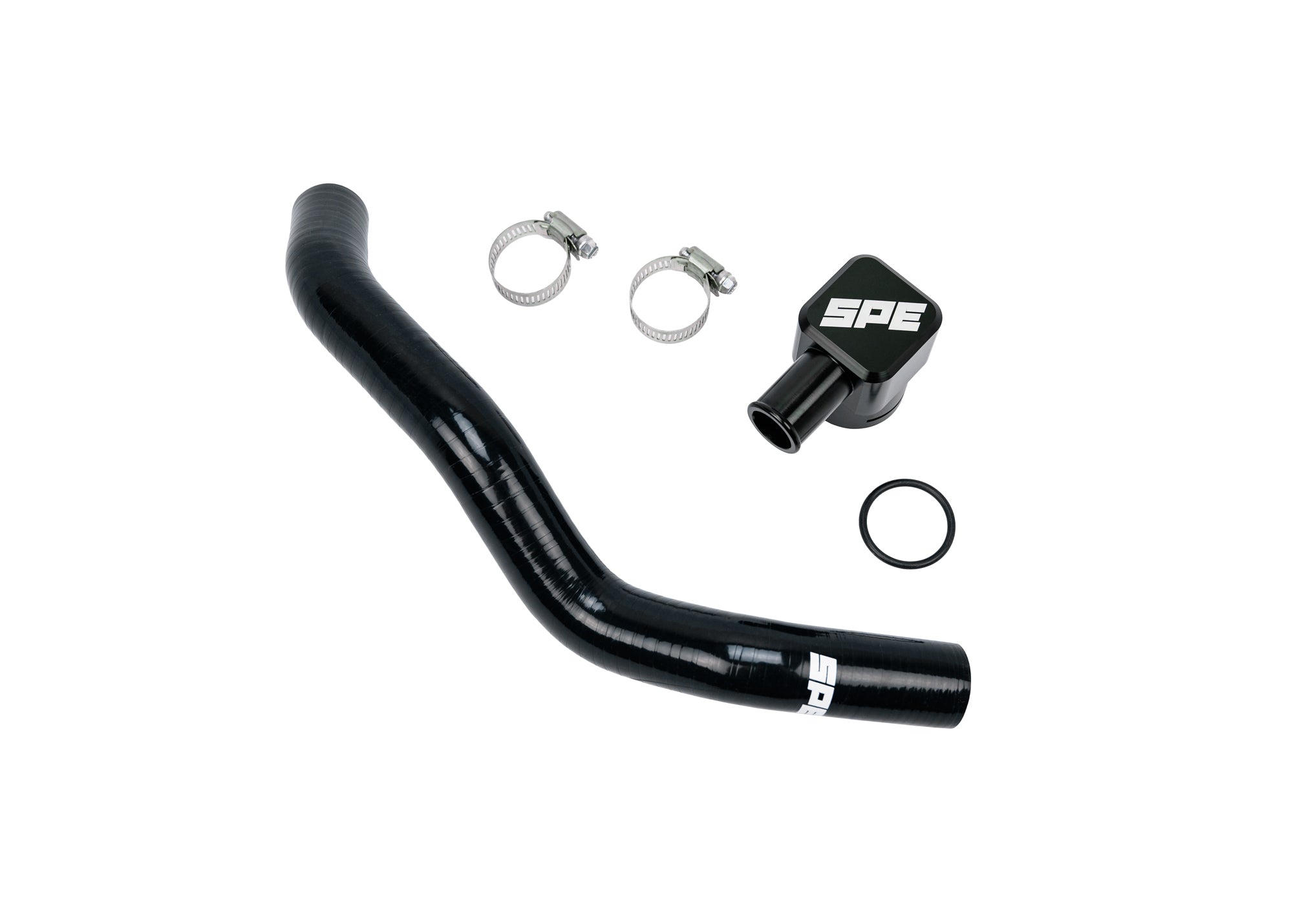 SPE Motorsport 2011-2019 6.7L Powerstroke Degas Bottle Hose & Adapter Kit Front View