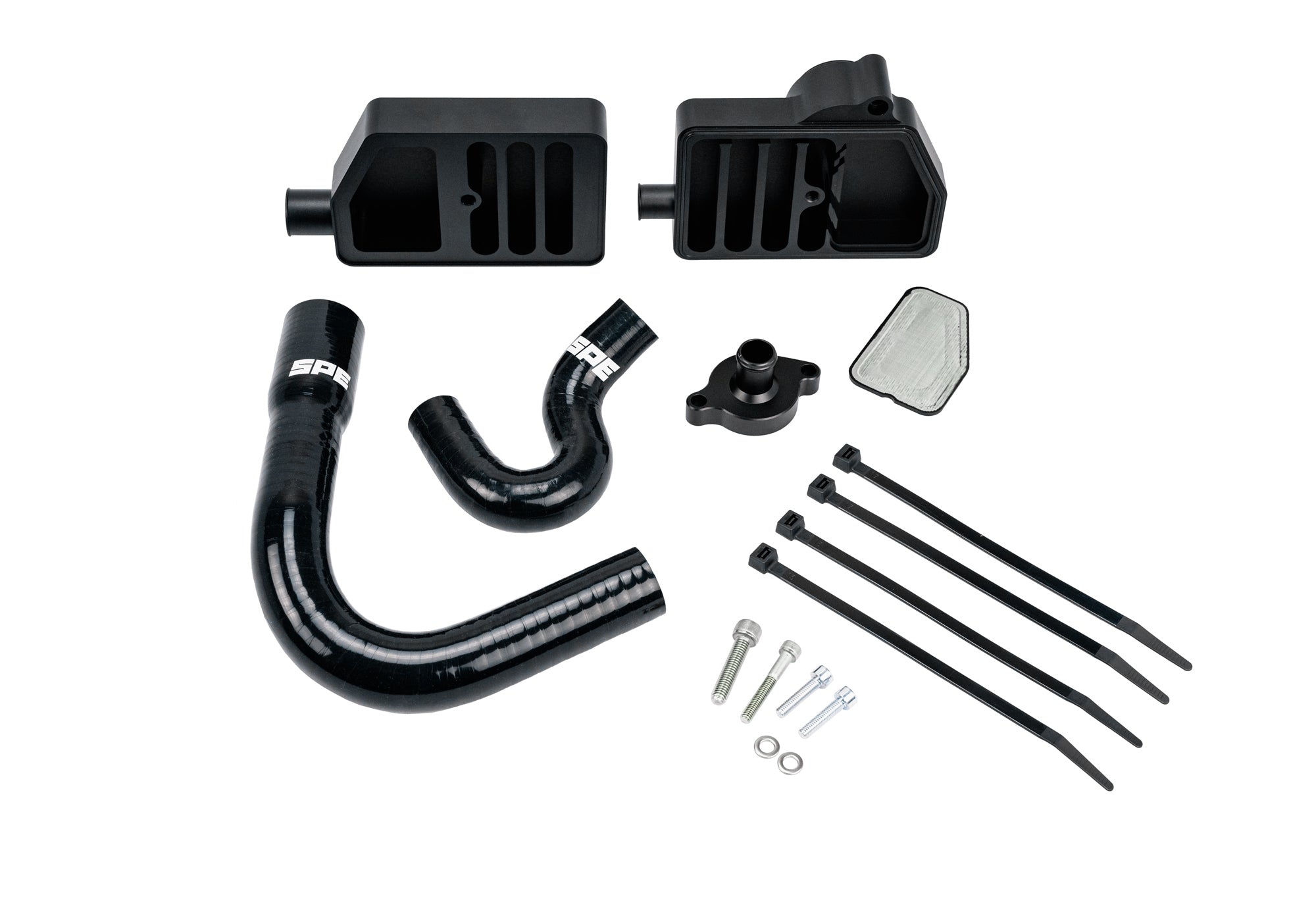 SPE Motorsport 2011+ 6.7L Powerstroke Recirculating CCV Kit Front View