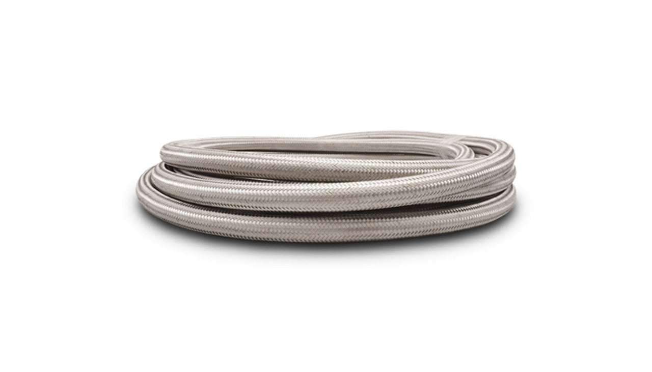 Braided Rubber Lined Flex Hose - Stainless Steel Front View