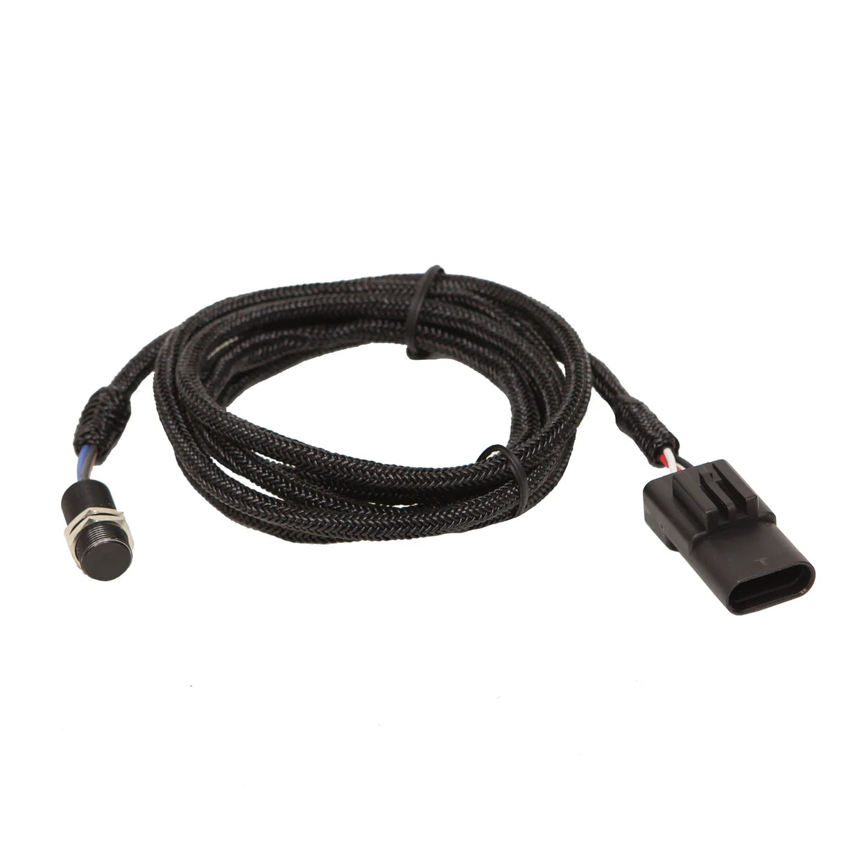 Hall Effect Speed Sensor 15/32in Aluminum threaded body with nut 5ft length Front View