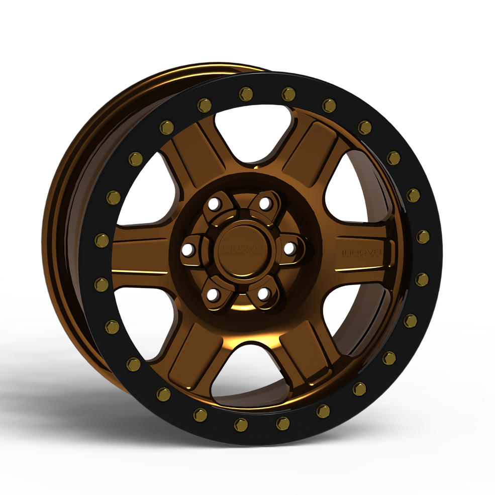 G400 Simulated Beadlock Wheel 17x8.5" 5 & 6 Lug - TechLite Ring Front View