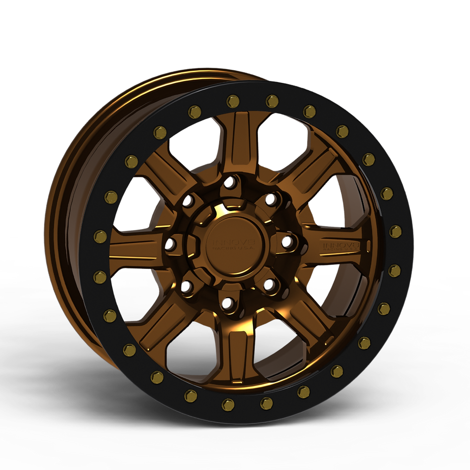 G500 Simulated Beadlock Wheel 17x8.5" 8 Lug - TechLite Ring Front View