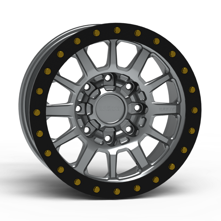 G600 Simulated Beadlock Wheel 17x8.5" 8 Lug - Standard Ring Front View