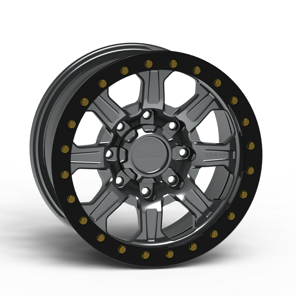 G500 Simulated Beadlock Wheel 17x8.5" 8 Lug - TechLite Ring Front View