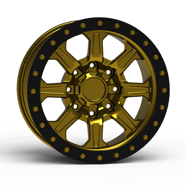 G500 Simulated Beadlock Wheel 18x9.0" 8 Lug - TechLite Ring Front View