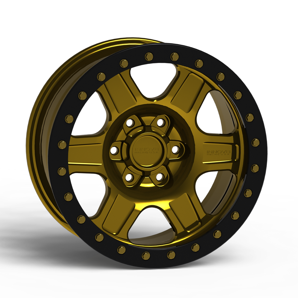 G400 Simulated Beadlock Wheel 17x8.5" 5 & 6 Lug - TechLite Ring Front View