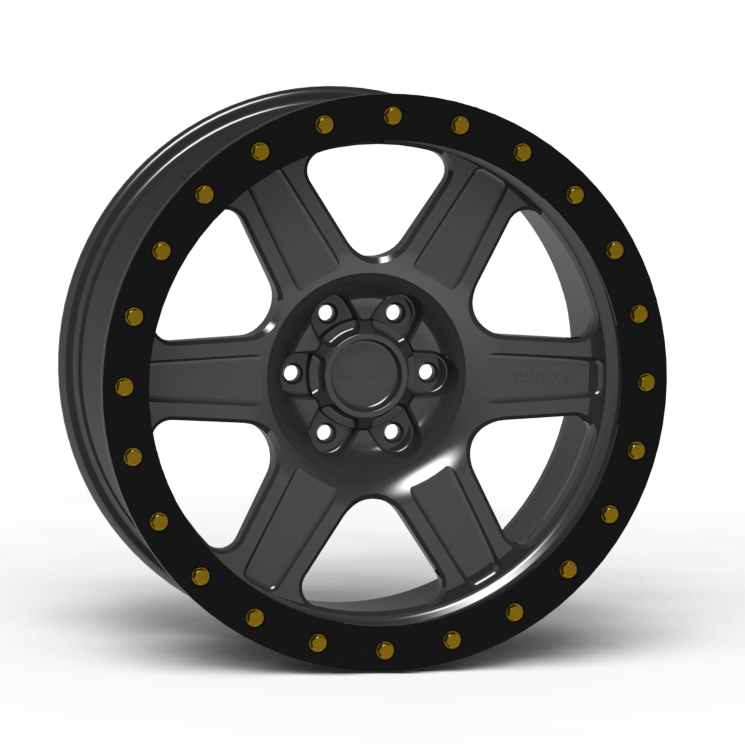 G400 Simulated Beadlock Wheel 18x9.0" 5 & 6 Lug - TechLite Ring Front View