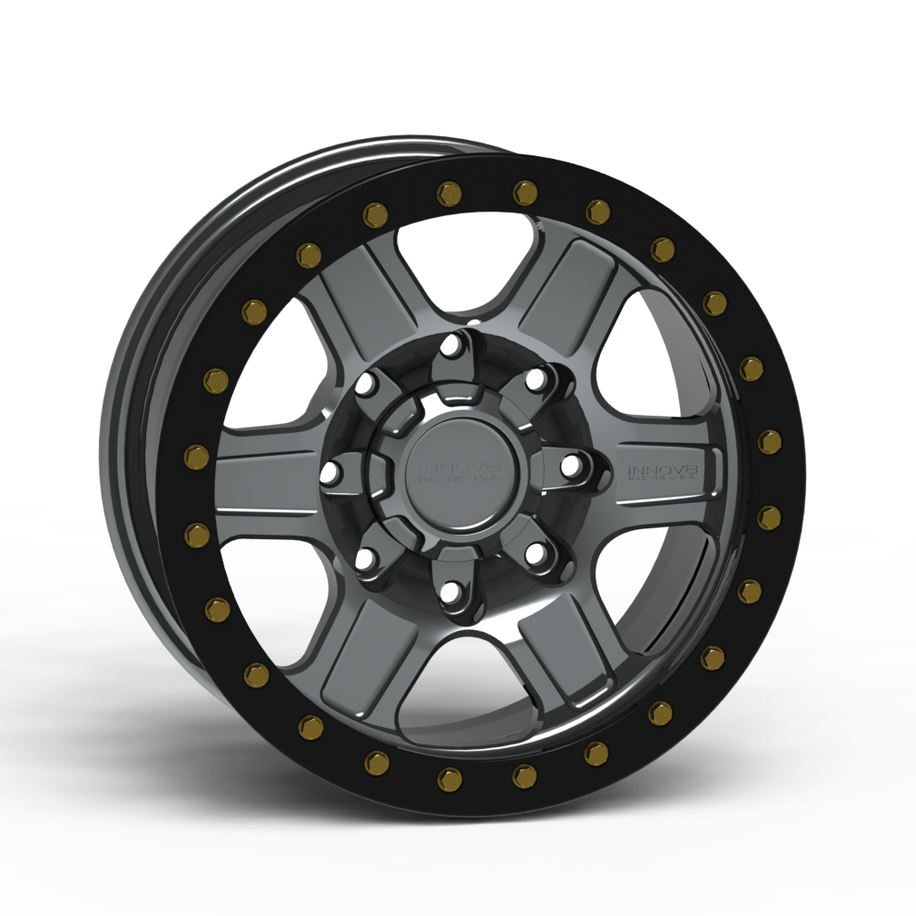 G400 Simulated Beadlock Wheel 18x9.0" 8 Lug - Standard Ring Front View