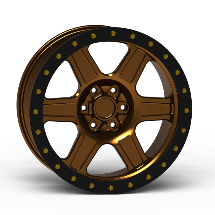 G400 Simulated Beadlock Wheel 18x9.0" 5 & 6 Lug - TechLite Ring Front View