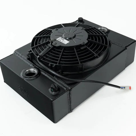 The KING Cooler - Ultimate Drag Race Radiator w/ SPAL Fan & Mounting Kit Front View