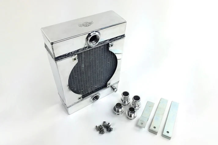 The KING Cooler - Ultimate Drag Race Radiator w/ SPAL Fan & Mounting Kit Front View