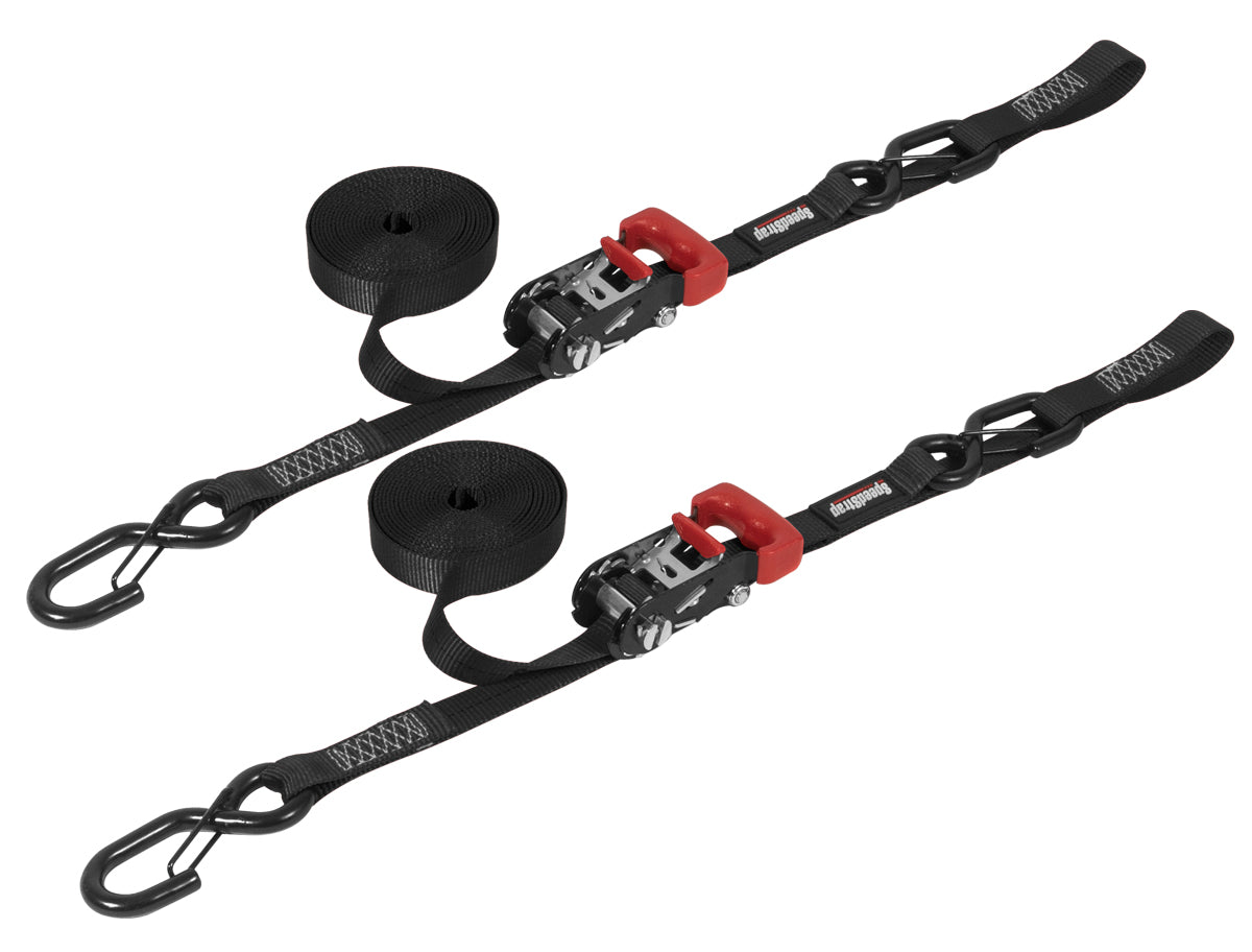 Ratchet 1 in. x 15 ft. Tie Down w/ Snap 'S' Hooks and Soft Tie