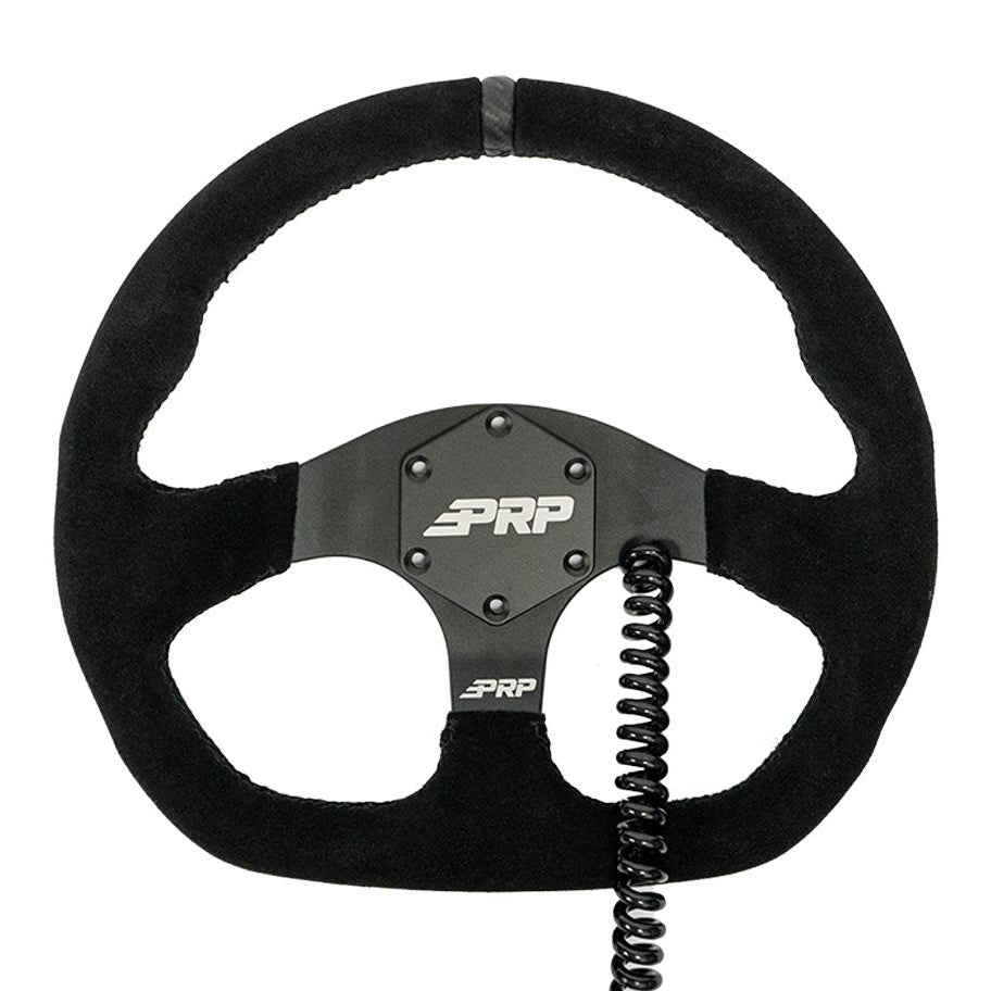 PRP Heated Comp-R Suede Steering Wheel, Black Front View