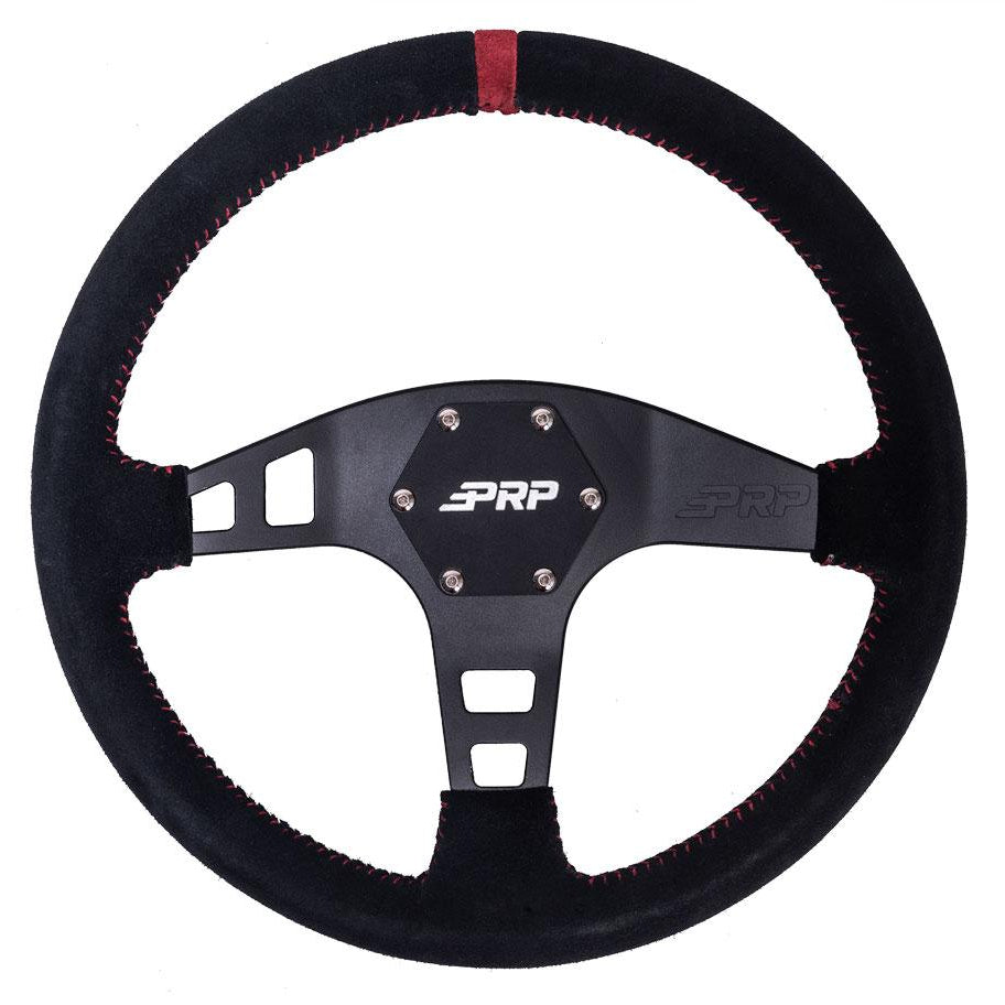 PRP Flat Suede Steering Wheel Front View