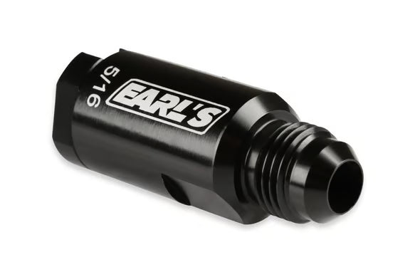 Earl's -6 AN to 5/16" OE (Original Equipment) Fuel Tube Front View Black