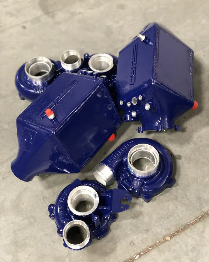 BMW F1X M5 & M6 Twin Charge-Air-Cooler Set Front View Purple