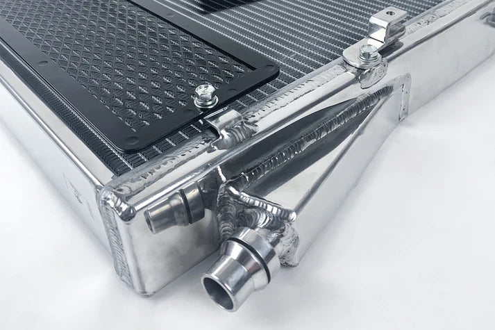A90 Supra / BMW G-Series High-Performance Heat Exchanger w/ Rock Guard Front View